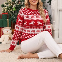 Pull en acrylique jacquard à motif animalier de Noël Fair Isle, tricoté, style européen, tendance, pour le marché international