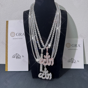 4mm 5mm en stock Moissanite Tennis Chain Pass Diamond Tester 925 Sterling Silver Iced Out Tennis Chain - Product Image 5