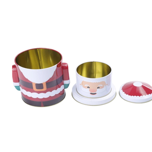 Boîtes à cadeaux recyclables personnalisées en fer blanc en formes de père Noël et de bonhomme de neige Contenants en fer blanc pour biscuits, bonbons et rangement de jouets - Product Image 3