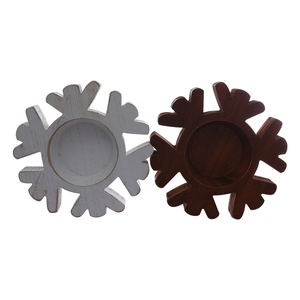 FORHER kepingan salju bentuk mangkuk adonan kayu grosir Paulownia mangkuk lilin kayu ukiran tangan untuk dekorasi rumah rumah pertanian mangkuk lilin - Product Image 3