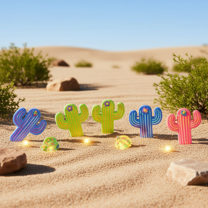 Crocs Jibbitz Elevated Lights Up Cacti, lot de 5 breloques pour chaussures, décorations multicolores en plastique pour sabots, unisexe, accessoires authentiques - Product Image 2