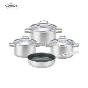 <strong>Tri</strong>-<strong>ply</strong> Stainless Steel <strong>Cookware</strong> Frying Pan Cooking Pot PFAS Free Induction <strong>Cookware</strong> Set - Product Image 1