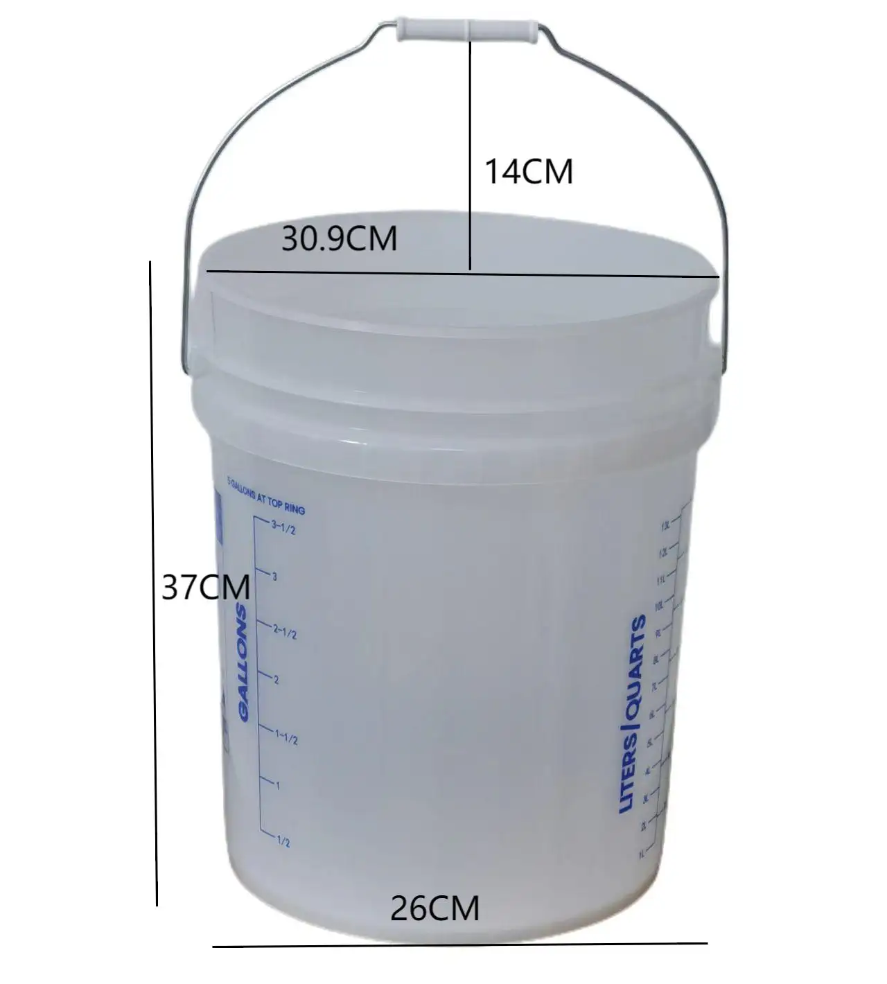 Translucent Marking Gallons and Liters 5 Gal 19L Bucket Wine Beer Barrel Made in Food Grade HDPE From SDPAC