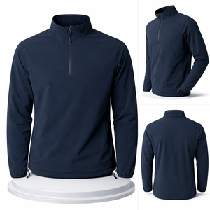 Chaqueta Cortavientos Ligera Personalizada para Hombre con Media Cremallera, Resistente al Agua, Sudadera de Entrenamiento, Ropa Deportiva OEM - Product Image 2