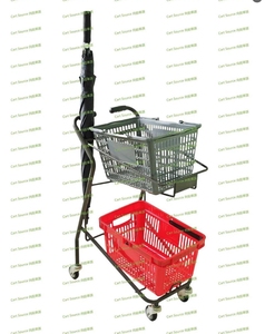 รถเข็นช้อปปิ้งเคลือบโลหะแบบจุ่มไหลได้รถเข็นช้อปปิ้งซูเปอร์มาร์เก็ตสไตล์ญี่ปุ่นเคลือบเรซิน - Product Image 3