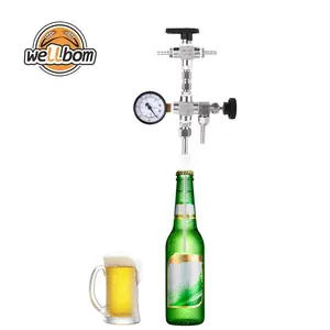 Stainless Steel 304 Bottle Filler with Co2 Gauge Bar Tools Homebrewing machine for Homebrew Wine Beer Bottling