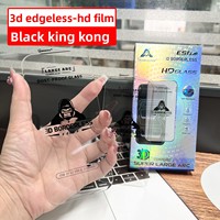 Protection d'écran 3D sans bordure Black King Kong pour iPhone 17 Pro Max, verre trempé anti-poussière à grand arc en maille pour iPhone 18 Pro