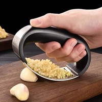Duurzaam Roestvrij Staal Zwart Milieuvriendelijk Gemakkelijk Schoon Te Maken Groente Knoflook Persen Dunschiller Crusher Squeezer Voor Keukengereedschap