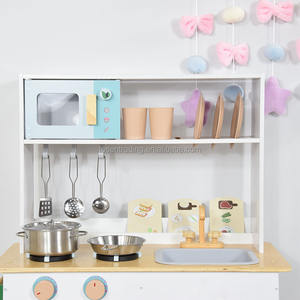 Juego de Cocina de Juguete Azul para Niños Pequeños, Cocina de Madera con Horno, Estufa, Fregadero, Grifo y Accesorios de Cocina - Product Image 5
