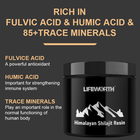 LIFEWORTH GMP en stock, 50 MOQ, Acide Fulvique, Résine de Shilajit, Shilajit Pur de l'Himalaya, Shilajeet, Salajit