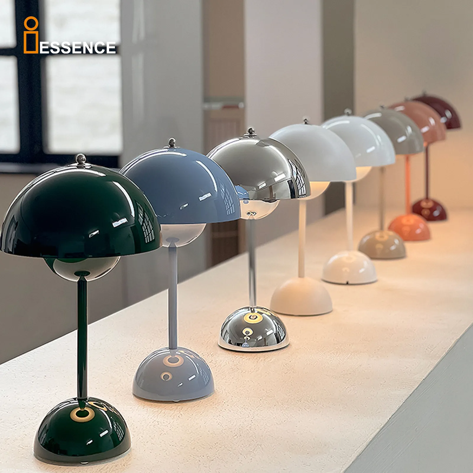 Lampes de table nordiques modernes pour la décoration intérieure rechargeables avec gradation progressive et température de 3 couleurs