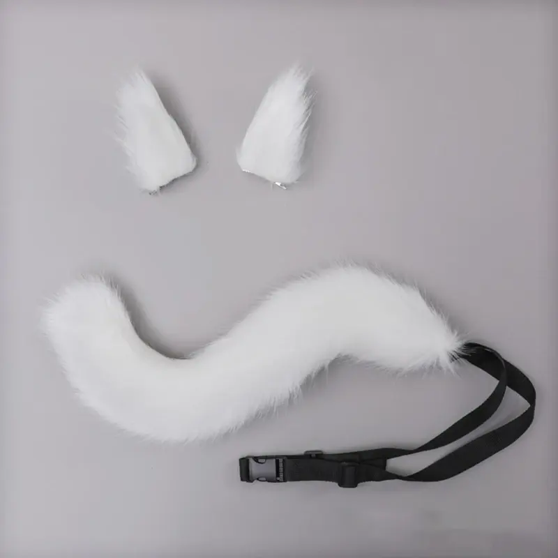 Wolf Fox tai đuôi có thể điều chỉnh vành đai lông động vật Headband cosplay đạo cụ