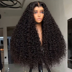 <span class=keywords><strong>Parrucche</strong></span> Frontali in Pizzo Trasparente 13*4, Capelli Umani Vietnamiti Lunghi, Super Spessi, Nero Naturale, Lisci o Ricci Jerry, 250% - Product Image 1