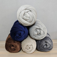 Fil à tricoter géant en velours torsadé super doux de 1000 g, fil tubulaire de 3 cm, fil à tricoter au bras facile et rapide, fil à tisser au doigt