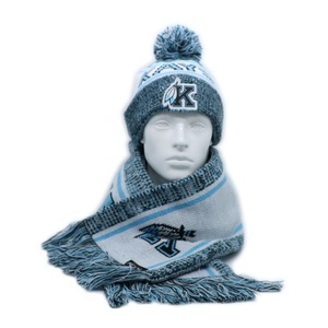 Ensemble bonnet et écharpe longue en tricot épais et chaud, broderie personnalisée, couleurs mélangées, pour femmes et hommes, hiver - Product Image 2