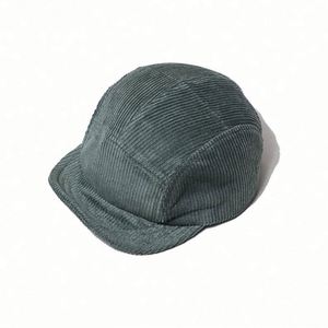 New Short Brimmed Street Vintage Soft <b>Top</b> 5 Panel Snapback Hat Autumn Winter Corduroy Sport Baseball Cap - Product Image 1