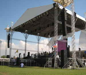 Système de support au sol pour écran LED mural, éclairage de scène extérieur, structure de scène en aluminium, toit de scène pour concert - Product Image 4
