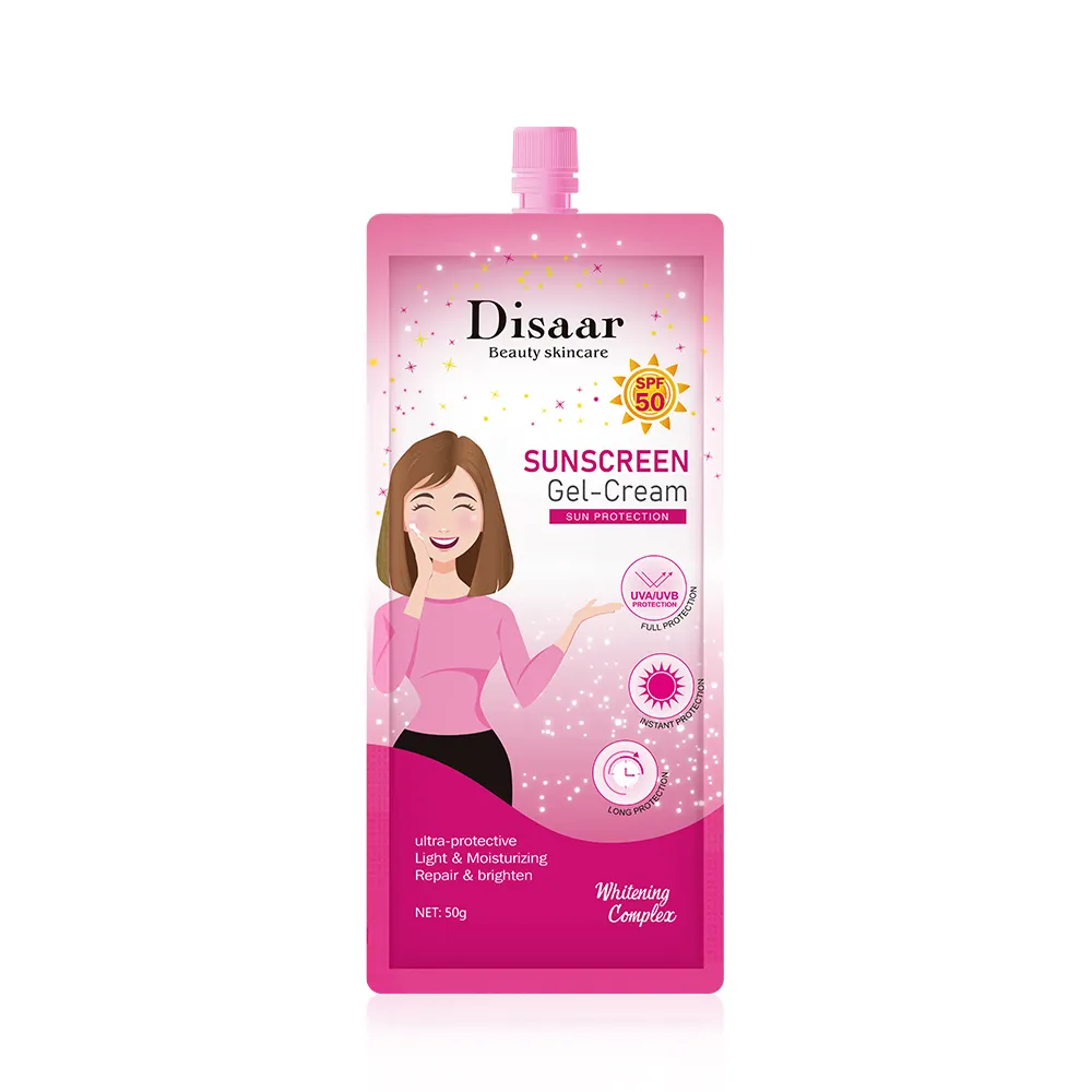 Disaar Organic Sunscreen Gel 50g High SPF50 UVA UVB Protection with Active Whitening Complex Face Sun Protection Cream