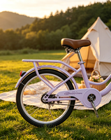 Vélo de ville à cadre basse pour enfants, plusieurs tailles, avec panier et porte-bagages arrière pour les trajets quotidiens, production personnalisable