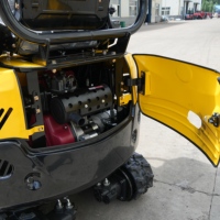 Mini-excavatrice 1,5T avec remorque, chenilles rétractables, compacte et polyvalente pour le jardin et les entreprises de location