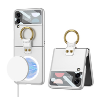 Funda Ultrafina de PC para Z Flip 3 con Protector de Pantalla, Anillo de Soporte y Carga Inalámbrica, Compatible con Z Flip 4/5/6/7