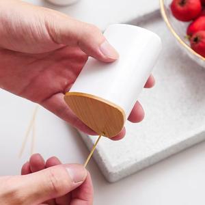 Mini organizador de almacenamiento, decoración para el hogar, soporte de cerámica para palillos, botellas pequeñas para discos de algodón, bastoncillos de algodón - Product Image 5