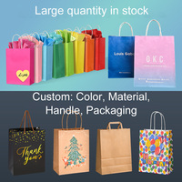 Sac en papier kraft imprimé avec logo personnalisé, sac cadeau réutilisable, sac de boutique, sac de shopping en papier pour boulangerie