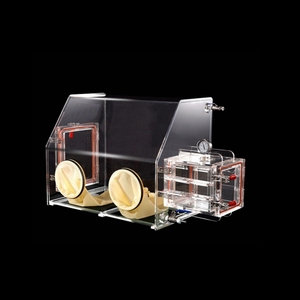 GS-001-B Laboratory Plexi-glass Acrylic Glove Box Transparent Chamber with Vacuum Pump for Isolated Testing Environment