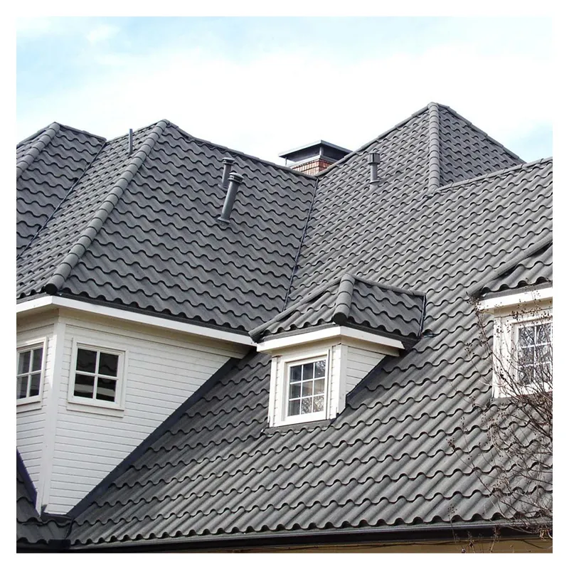 CE/SONCAP decorative Stone coated steel roofing tile concrete roof tile Best Stone Coated Metal Roofing Tiles