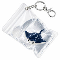 Lot de 4 porte-clés souple en PU animaux marins Kawaii, breloques portables pour sac à dos, jouets anti-stress