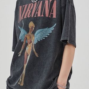 Impresión personalizada Nuevo estilo Lavado Vintage Rock Band Estampado Retro Manga corta European High Street Camiseta de moda para hombres - Product Image 4