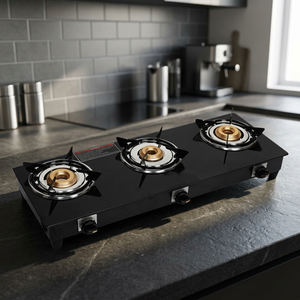 3 Burner Ring Tempered Glass Gas <b>Stove</b> Premium Kitchen Cooktop LPG Hob Cooking <b>Stove</b> Wholesale for Home Use - Product Image 1