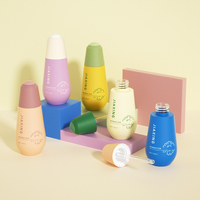 30 ml 50 ml euro bouton poussoir de luxe rose jaune gel bleu huile de barbe prix compétitif flacon compte-gouttes