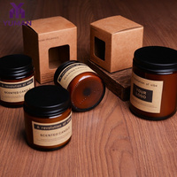 Bougies d'aromathérapie en cire de soja naturelle, faites à la main, en gros, pots en verre brun, décoration d'intérieur, pour les fêtes, le Ramadan