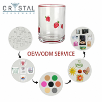 Tasse en verre pressé de 420 ml, peinte à la main avec motif fraise, idéale pour la maison, l'extérieur et les cadeaux