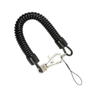 Bungee Springs <b>Plastic</b> Coil Cord Lanyard Keychain Wristband Low Price Factory Paracord Keychain With Carabiner - Product Image 3