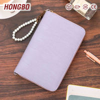 Hongbo cincin emas 27 warna, cincin emas A6 Saffiano Epi kulit dompet uang tunai tersedia untuk bepergian