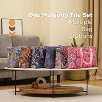Nouvel ensemble de rangement trois pièces imprimé fleurs mandala, ensemble complet de mahjong américain, trousse de maquillage portable