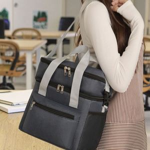 Sac isotherme multifonctionnel en tissu Oxford 600D double couche, imperméable, pour pique-nique en extérieur, avec bandoulière, pour garder les aliments frais - Product Image 4