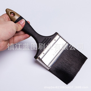 Brocha Plana para Pintar con Cerdas de Fibra Química, Mango de Goma y Plástico, Negra, 12-20mm, Origen Zhenjiang Jiangsu, para Uso en Pintura - Product Image 4