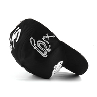 Casquettes de baseball structurées de haute qualité en gros, avec logo brodé 3D en strass, doublure en satin, motif Oxford à pois, design personnalisé et tendance