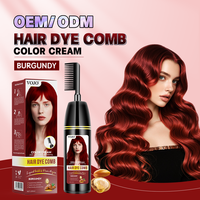 Vente en gros de haute qualité couleur cheveux teinture magique peigne noir brun shampooing professionnel Permanent rapide cheveux teinture peigne prix remise