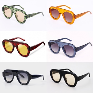 LBAshades 2410 Acetate High Quality Fashion Oversized <strong>Round</strong> <strong>Frames</strong> Vintage Custom logo CR39 Lenses Retro <strong>Sunglasses</strong> Women Men - Product Image 2