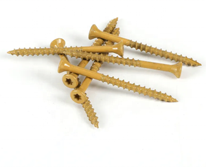 8x3 pouces # Vis à tête carrée CSK 17 mm pour terrasse, en bois, à tête plate Torx, revêtement brun-jaune, pour panneaux de particules, mesure métrique - Product Image 3