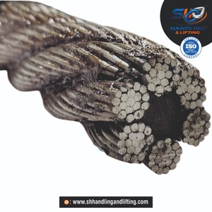 สายเคเบิลเหล็กแกนเหล็กชุบสังกะสี UN 6x19 ความต้านทานแรงดึงสูง สำหรับเครน รอก วินซ์ อุปกรณ์ก่อสร้าง เชือกฮาร์ดแวร์ - Product Image 4