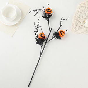 Nuovo prodotto decorazioni di Halloween <span class=keywords><strong>fiore</strong></span> artificiale di plastica Horror <span class=keywords><strong>zucca</strong></span> con fiori a gambo e Ghost Display per la festa a casa - Product Image 2