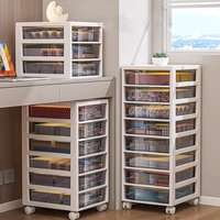 Meuble de rangement moderne à tiroirs avec roulettes, organiseur de bureau en plastique, boîte de rangement de bureau peu encombrante, rangement pour bureau à domicile
