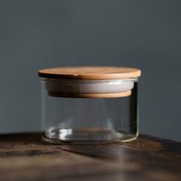 Pot de rangement en verre borosilicate haute résistance avec couvercle, résistant à la chaleur, pour collations, céréales, porte-bougies, transparent et minimaliste