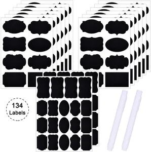 Removable and Waterproof Blackboard Stickers Chalkboard Stickers for Food Storage Classification Adhesive Label with 2 Markers