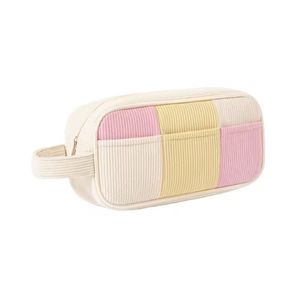Sac cosmétique portable léger en velours côtelé coloré aux couleurs bonbon pour femme – Grande Vente - Product Image 3